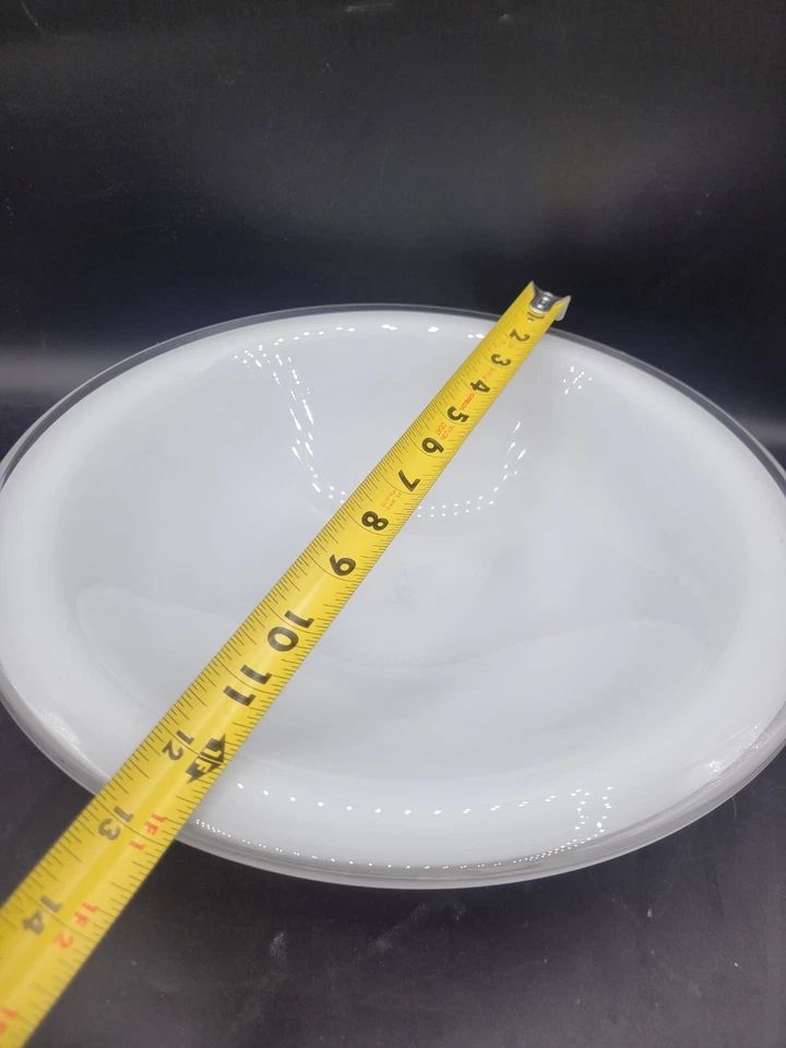 Umbra White Art Glass Mouth Blown Salad Or Centerpiece Bowl 12.5" - Image 3 of 4