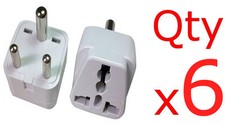 6PK US EU UK To India Round Pin Plug Adapter Converter