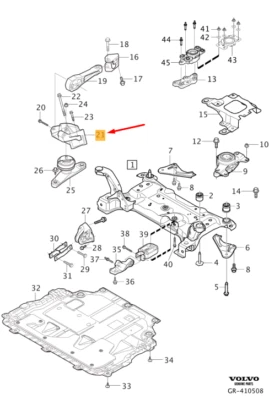 VOLVO V40 Motoraufhängung Verankerung 31430917 NEU ORIGINAL - Bild 1 von 2