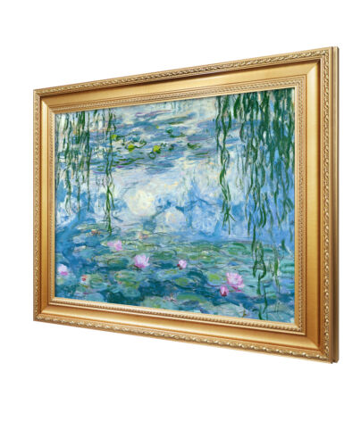 Water Lilies 1916-1919 Claude Monet Solid Wood Framed Canvas Wall Art 25" x 21" - Picture 2 of 7