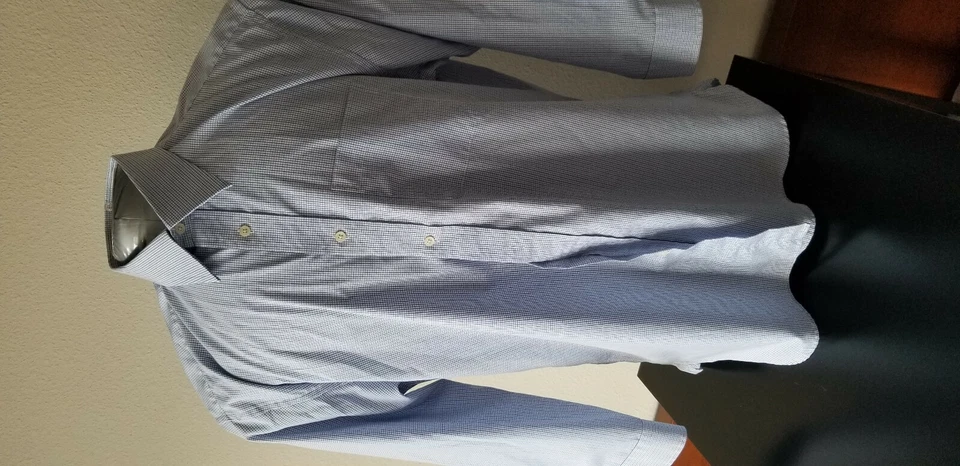 Camisa de vestir polo de manga larga de algodón calce ajustado HART SCHAFFNER MARX para hombre - 17-34/35 Foto 2 de 4