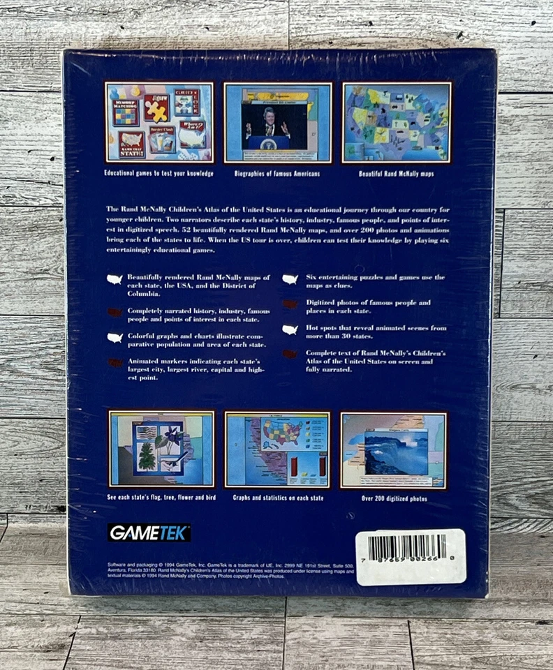 Gametek 1994 Rand McNally Children’s Atlas Of The Untied States Windows 3.1 NEW - Image 2 of 4