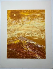 Howard Bradford Signed Vintage Serigraph Print Titled "Ochre Sky" 1973