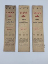 Crown Snelled Fishing Hooks Lot Antique Fishing No. 17 Vintage Unused