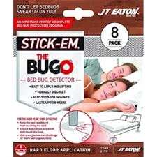 JT Eaton Bed Bug Detector 8 pack Stick-em The Bugo Trap for Hardwood Floors 211H