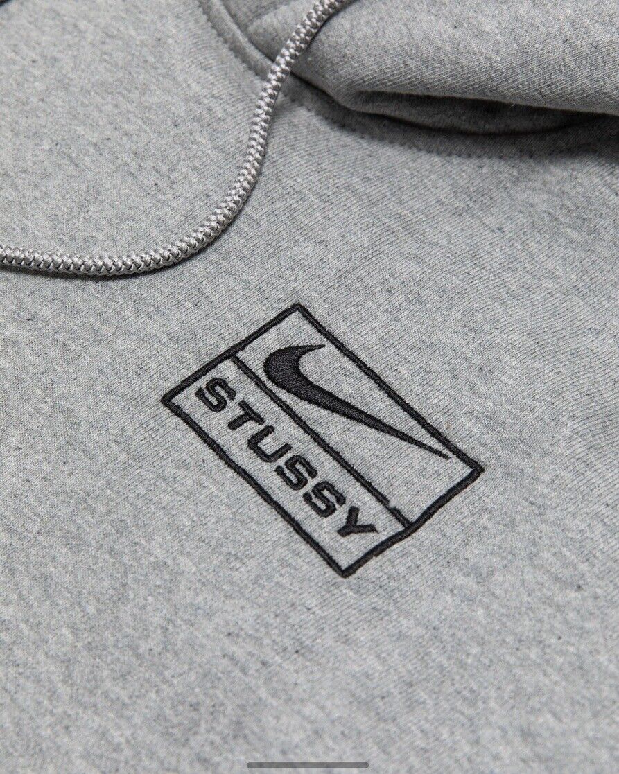 Nike x Stussy NRG Pullover Hoodie - Dark Grey Heather Size XL