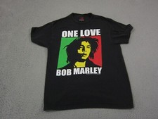 Vintage Bob Marley Shirt Mens Large Black Y2K Zion Roots One Love Hope Road