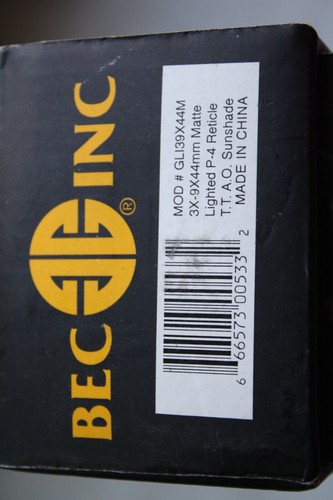 BEC INC Gold Label 3-9X42 Mil-Dot Style Reticle Black Rifle Scope W Illuminated - Picture 5 of 5