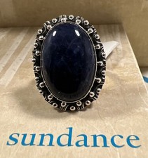 NWT Sundance Catalog Silver Sodalite  Stormy Skies Ring  Size 8 198