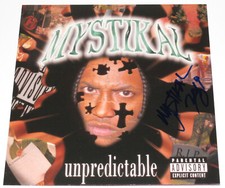 FOTO PLANA LP ÁLBUM 12x12 firmada por el rapero mystikal auténtica 'impredecible' con certificado de autenticidad