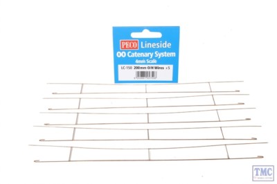 LC-150 Peco Spurweite OO/HO Oberleitungskontaktdrähte 5 x 200 mm in Packung