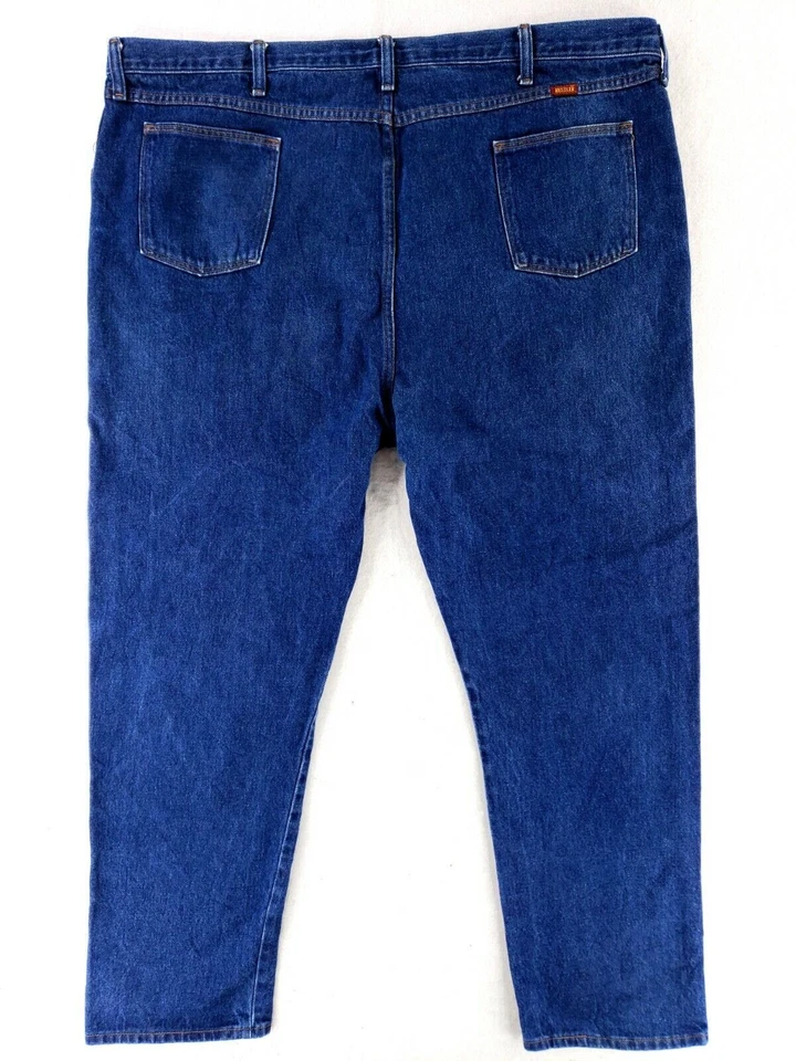Rustler 48x32 Blue Jeans Classic Heavy Denim Work Dark Stone Wash Straight - Image 2 of 4