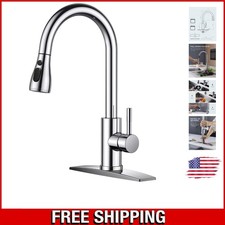 Classic Chrome Kitchen Faucet with Pull Down Sprayer - Efficient and Durable