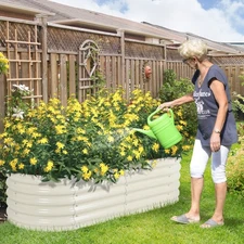 Aoodor 17" Tall 4-in-1 Modular Design Garden Bed Galvanized Raised Planter Box