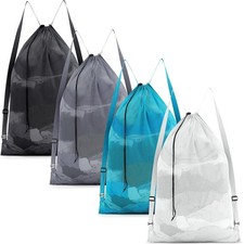 4 Pcs Large Mesh Laundry Bag with Adjustable Drawstring Closure 24 x 36 Inche...