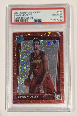 2021-22 Panini Donruss Optic Evan Mobley Red Fast Break RC 4/85 #175 PSA 10