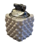 Fenton Table Lighter Hobnail Milk Glass White Art Lighter Tobacco Smoke Vtg