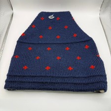 Vintage Wigwam Knitted Beanie Cap Womens Navy Blue Red