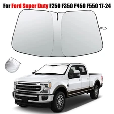Custom Fit 17-24 Ford Super Duty F-250 F-350 Windshield Sun Shade Foldable Cover