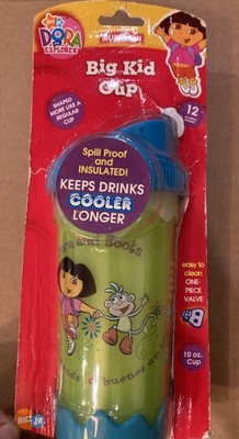 Dora The Explorer Munchkin 10 Oz Big Kid Cup 12 M+ Dora & Boots Gr/Bl 2004 OPEN