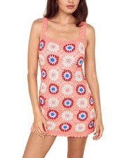 Minkpink Dev Floral Crochet Mini Dress Women's