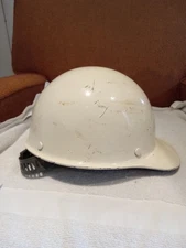Vintage MSA Skullgard Fiberglass Hard Hat Safety Helmet Mine Construction White