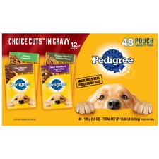 Pedigree Choice Cuts In Gravy Wet Dog Food Variety Pack,3.5 Oz Pouches (48 Pack)