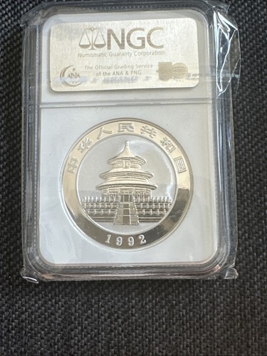 Moneta Argento 1992 Cina Panda 10 Yuan NGC PF 69 Piccola Data ULTRA CAMEO -014 - Foto 6 di 9