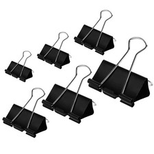 DSTELIN Binder Clips Paper Clamps Assorted Sizes 100 Count Black , X Large, ...
