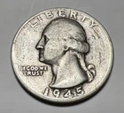1945-S George Washington USA Coin Silver Quarter Dollar