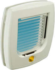 Cat Door Swing 3" W/ 4-Way Locking System  Universal Pet Door in White for Inte