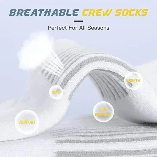 6 Pairs Mens Sports Socks Cotton Rich Cushioned Football Crew Sock Size 6-11 UK - Picture 5 of 17