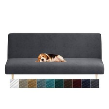 Velvet Futon Cover Full Size Stretch Futon Mattress Cover Thick Soft Armless ...