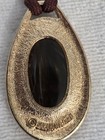 Vintage 1978 Sarah Coventry Broadway Necklace Brown Lucite Cord Goldtone — photo 3