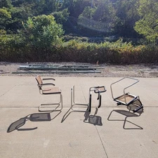 Set Of 3 Early Production Marcel Breuer Gavina Cesca Dining Arm Chairs Bauhaus