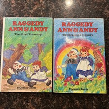 Raggedy Ann and Andy The First And Second Treasury Book Lot Johnny Gruelle