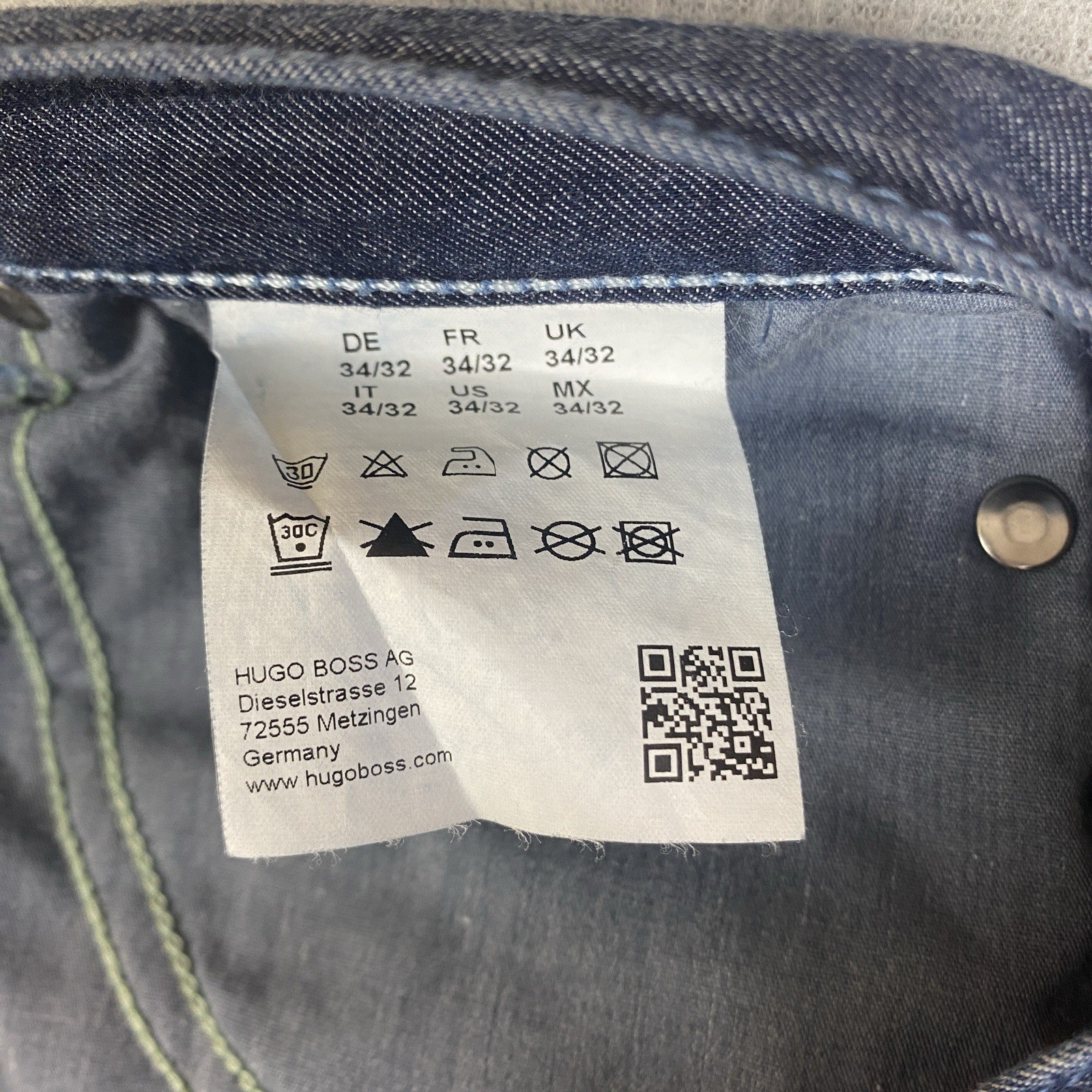 Hugo Boss Maine Trousers Mens W34 L32 Blue Grey Stretch Straight Leg thumbnail 14