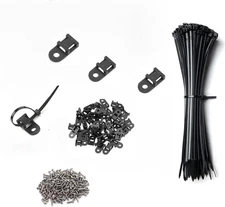 Black Cable Zip Tie Mounts Kit-50 Pcs Saddle Type H0-50PCS 