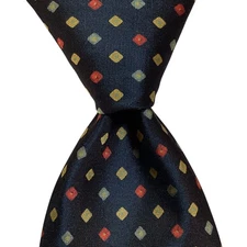 KITON SEVENFOLD Men's 100% Silk Necktie ITALY Luxury Geometric Blue/Multi EUC