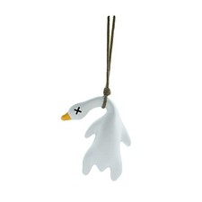 Car Swing Duck Creative Cute Rearview Mirror Pendant - 25cm/9.8inch White
