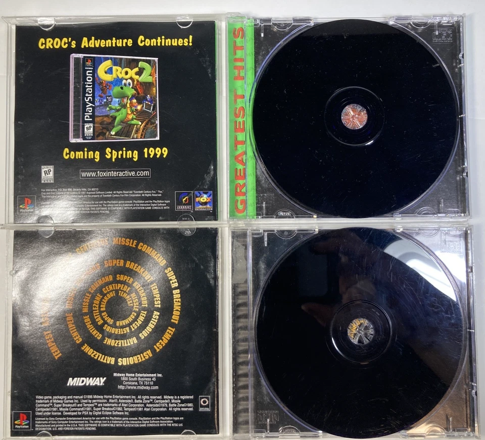 Lot of 4 PS1 Games Croc, Midway Greatest Hits, Break Out, Tetris Plus CIB TESTED - Image 4 of 4