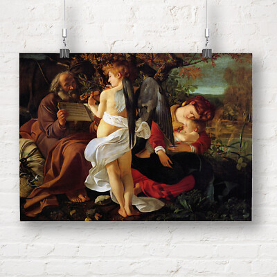 Caravaggio: Ruhe während der Flucht aus Ägypten. Fine Art Print/Poster