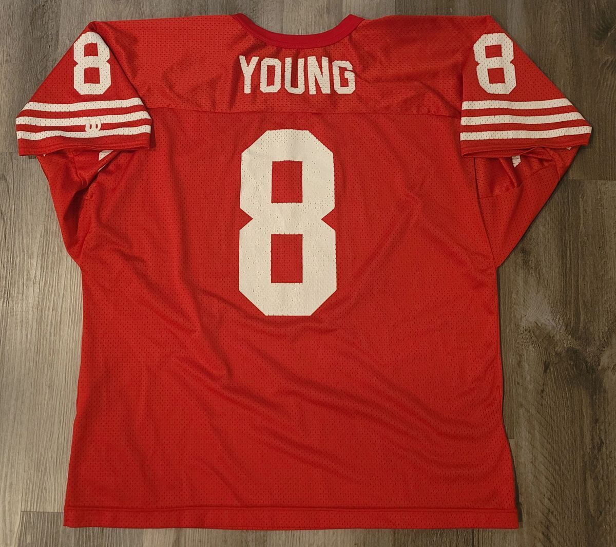 NFL 49ers ヤング #8 Wilson USAフットボールシャツ XXL Red 49ers Authentic Vintage Wilson #8 STEVE YOUNG jersey size XXL
