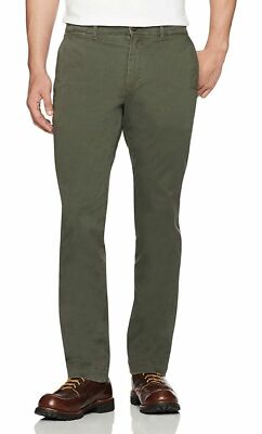 Goodthreads Men's Straight-Fit Washed Stretch Chino Pant, Olive, 31W x 34L