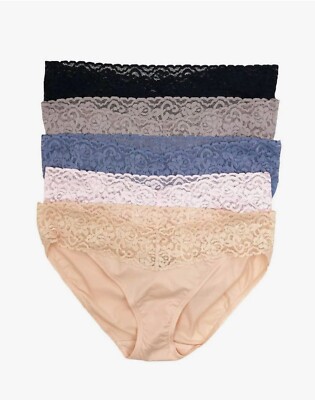 Felina ladies super stretch bikini with lace, 5-packGray,Pink,Navy,Tan,Black,S/M