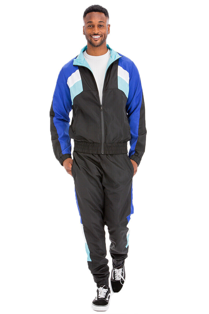 Mens Windbreak Polyester Track Jacket Pant Set | eBay