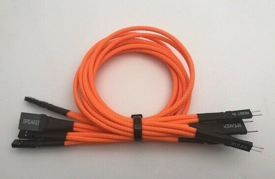 Shakmods Front Panel White Sleeved Power Reset HDD LED Extension Cable 30cm UK - Foto 6