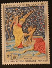 Timbre - FRANCE - Tableau tapisserie XIVe l'apocalypse - 1965 - neuf ** - YT1458