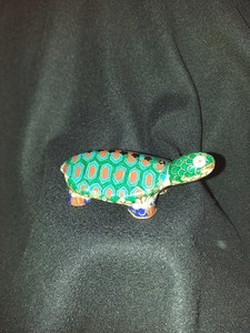 Vintage cloisonne turtle / tortoise enamel on bronze