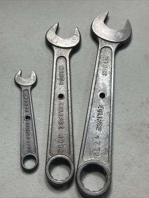 Lot of 3 Vintage Eclipse/Wards Mechanics Wrenches Hand Tools 3/8, 5/8, 3/4